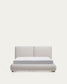 Letto Elerio in ciniglia écru per materasso da 150 x 200 cm