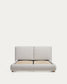 Letto Elerio in ciniglia écru per materasso da 150 x 200 cm