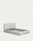 Letto Elerio in ciniglia écru per materasso da 150 x 200 cm