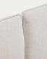 Letto Elerio in ciniglia écru per materasso da 160 x 200 cm