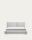 Letto Elerio in ciniglia écru per materasso da 160 x 200 cm
