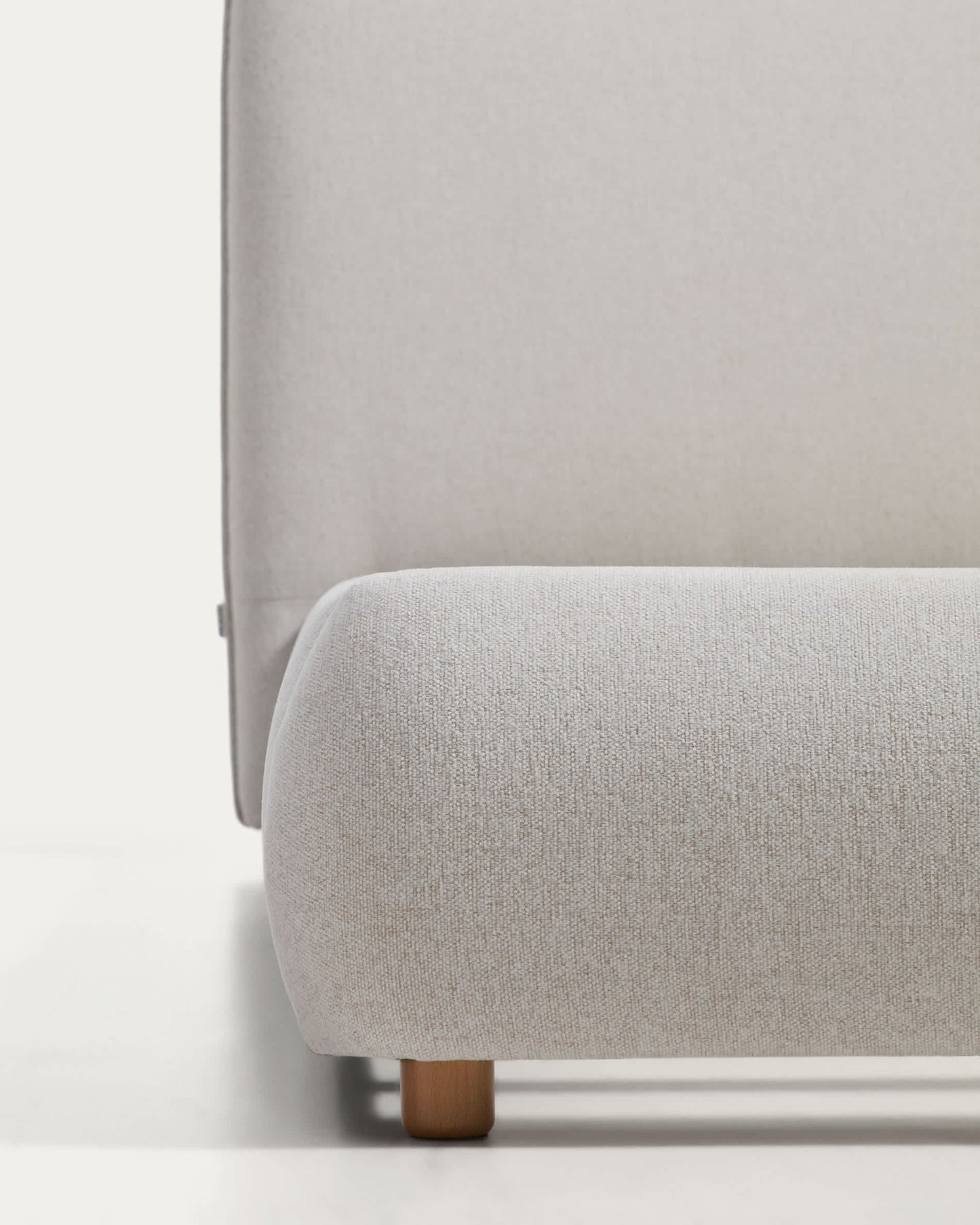 Letto Elerio in ciniglia écru per materasso da 180 x 200 cm