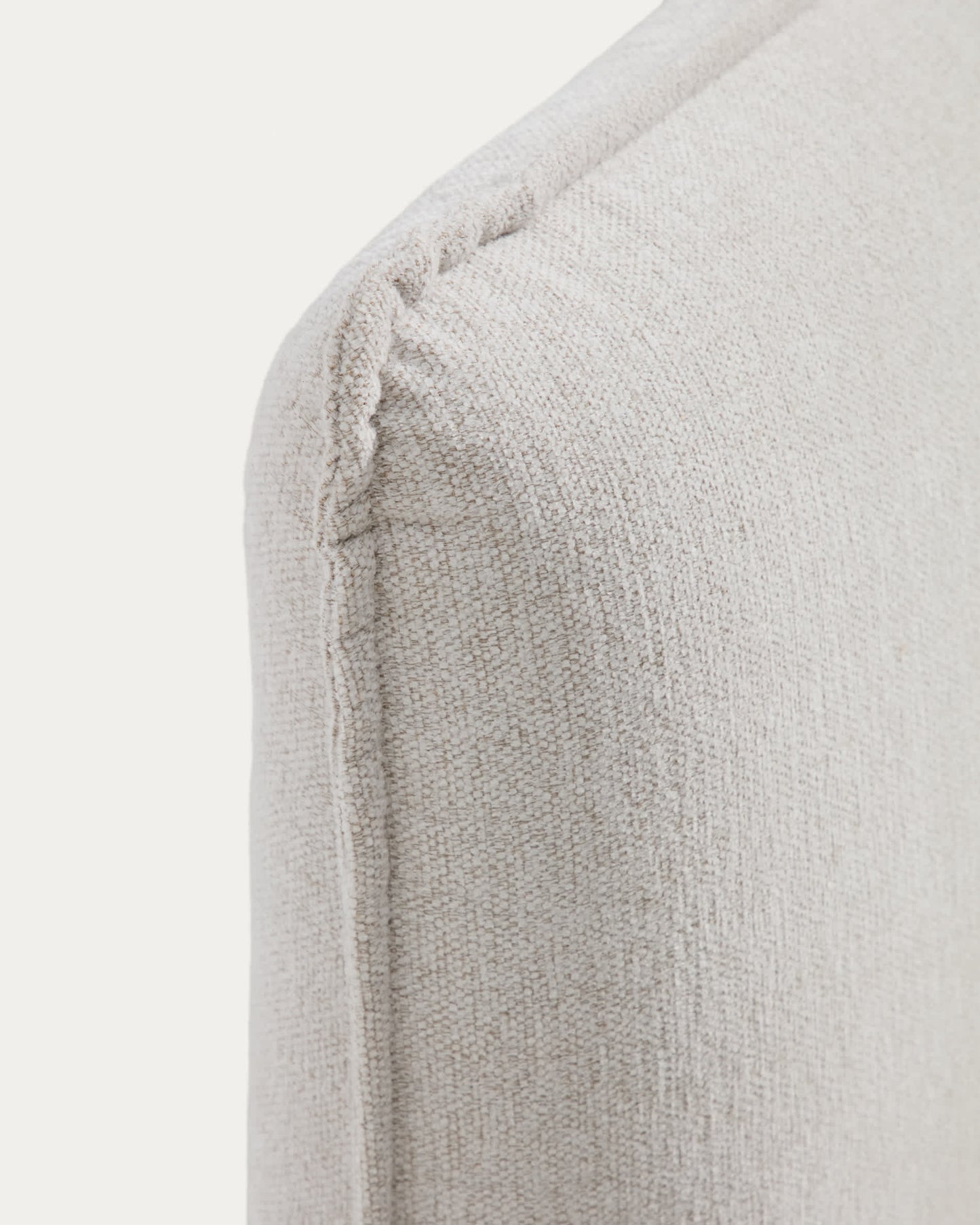 Letto Elerio in ciniglia écru per materasso da 180 x 200 cm