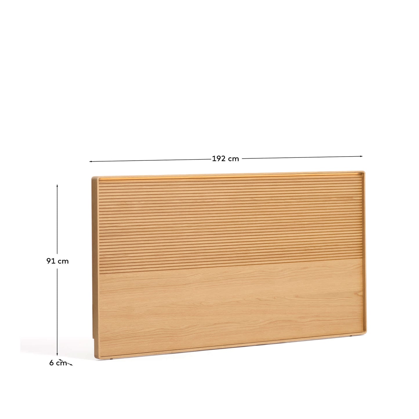 Testiera Norlen in impiallacciato di rovere con finitura naturale e luce LED per letto fino a 180 cm FSC Mix Credit