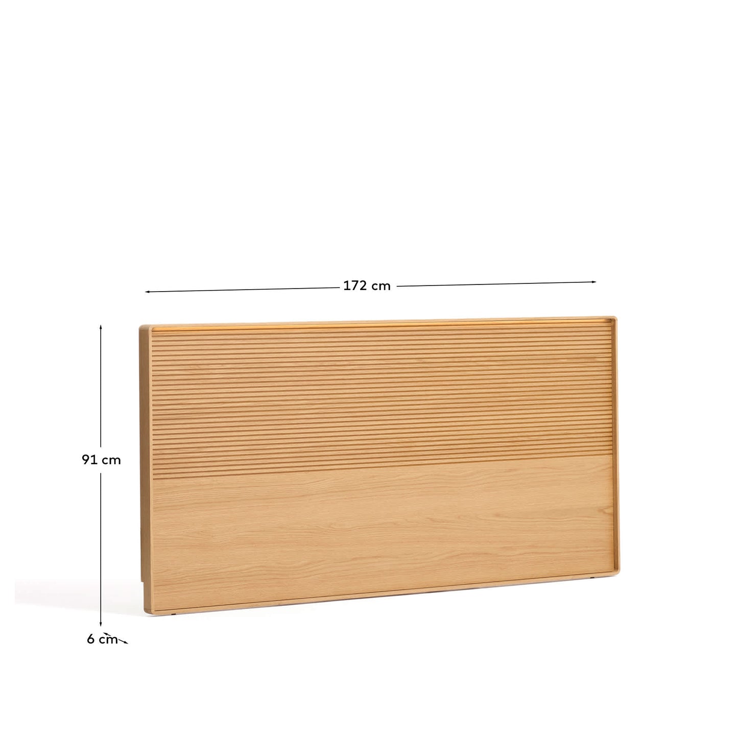 Testiera Norlen in impiallacciato di rovere con finitura naturale e luce LED per letto fino a 160 cm FSC Mix Credit