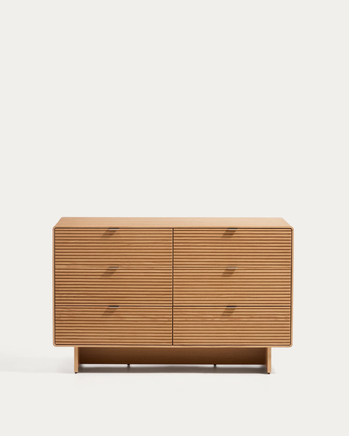 Cassettiera Norlen 6 cassetti in impiallacciato di rovere con finitura naturale FSC Mix Credit 120 x 75 cm