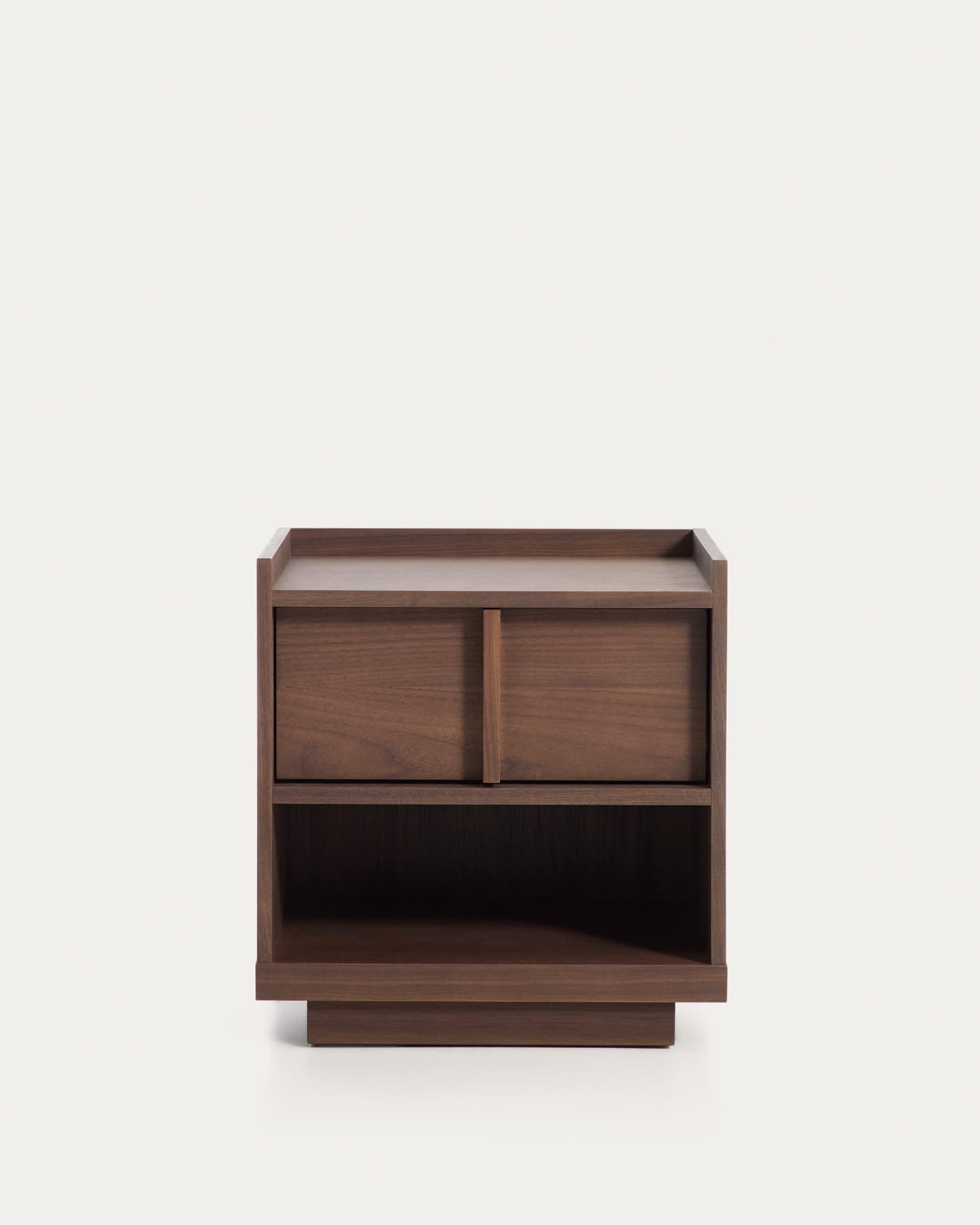 Comodino Onix 1 cassetto in impiallacciatura di noce finitura scura 45 x 47 cm FSC Mix Credit