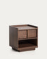 Comodino Onix 1 cassetto in impiallacciatura di noce finitura scura 45 x 47 cm FSC Mix Credit