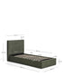 Letto contenitore sollevabile Darnela in ciniglia verde muschio per materasso da 90 x 200 cm
