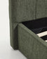 Letto contenitore sollevabile Darnela in ciniglia verde muschio per materasso da 90 x 200 cm