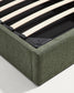 Letto contenitore sollevabile Darnela in ciniglia verde muschio per materasso da 90 x 200 cm