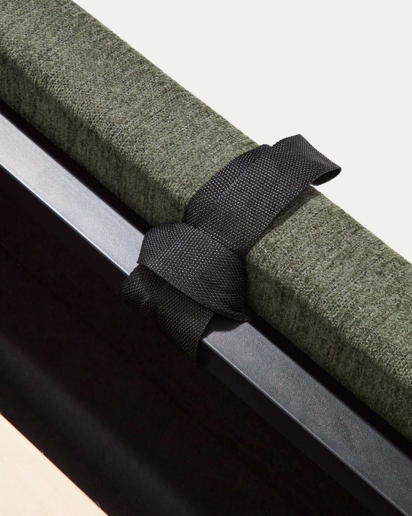 Letto contenitore sollevabile Darnela in ciniglia verde muschio per materasso da 90 x 200 cm