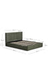 Letto contenitore sollevabile Darnela in ciniglia verde muschio per materasso da 150 x 200 cm