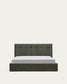 Letto contenitore sollevabile Darnela in ciniglia verde muschio per materasso da 150 x 200 cm