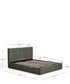 Letto contenitore sollevabile Darnela in ciniglia verde muschio per materasso da 160 x 200 cm