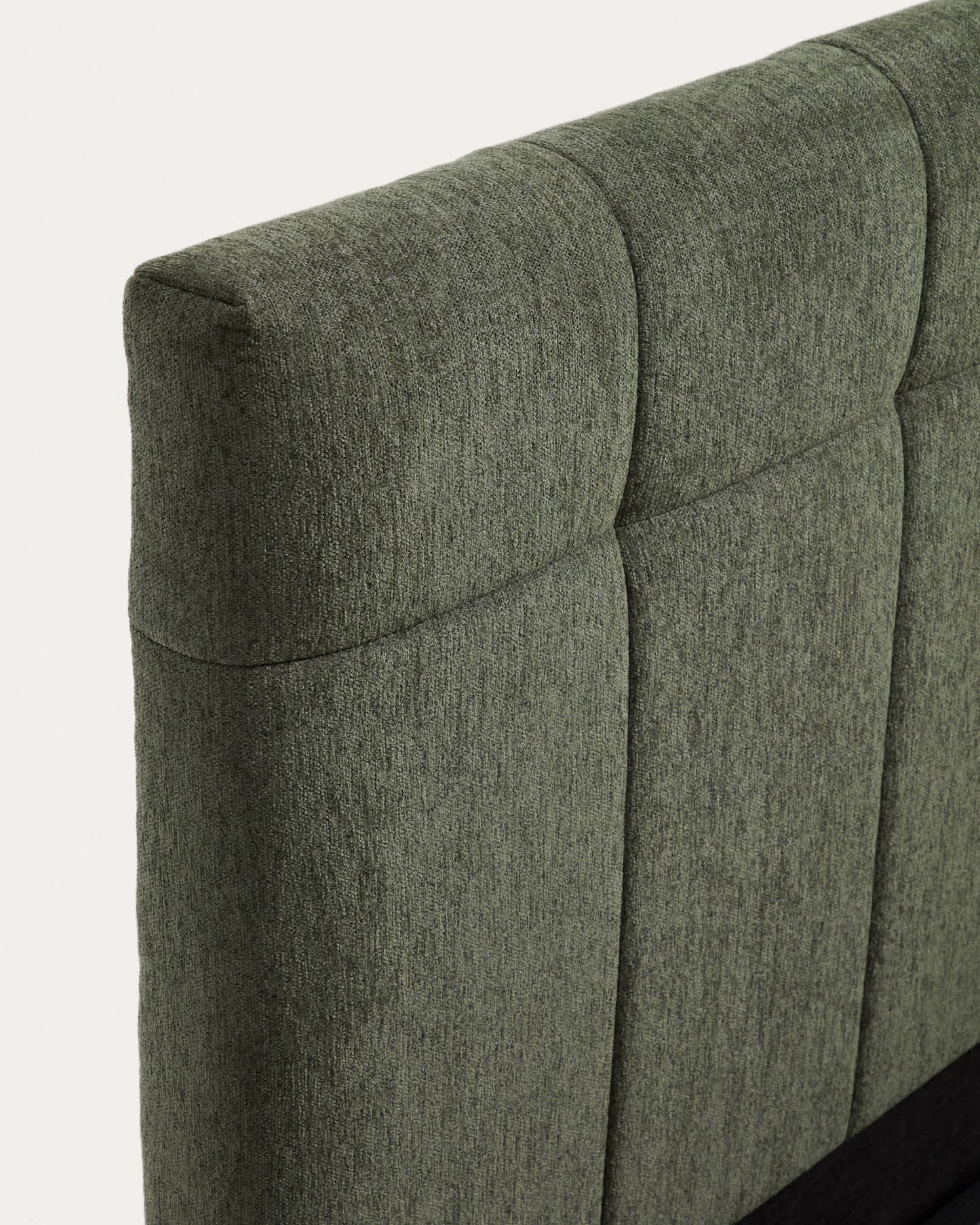 Letto contenitore sollevabile Darnela in ciniglia verde muschio per materasso da 160 x 200 cm