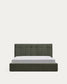 Letto contenitore sollevabile Darnela in ciniglia verde muschio per materasso da 160 x 200 cm