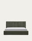 Letto contenitore sollevabile Darnela in ciniglia verde muschio per materasso da 180 x 200 cm