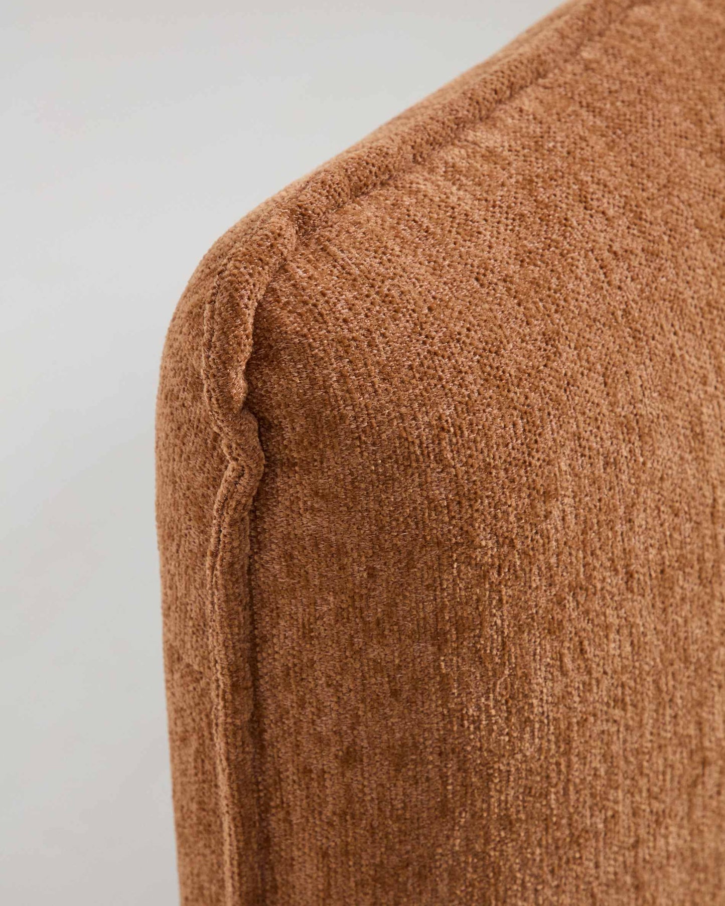 Letto Elerio in ciniglia rosso ramato chiaro per materasso da 90 x 200 cm