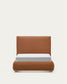 Letto Elerio in ciniglia rosso ramato chiaro per materasso da 90 x 200 cm