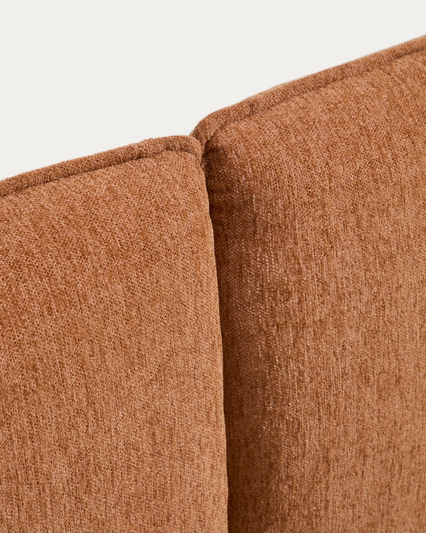 Letto Elerio in ciniglia rosso ramato chiaro per materasso da 150 x 200 cm