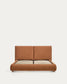 Letto Elerio in ciniglia rosso ramato chiaro per materasso da 150 x 200 cm