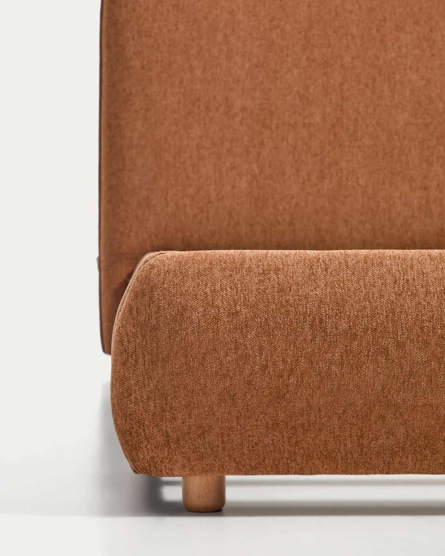 Letto Elerio in ciniglia rosso ramato chiaro per materasso da 180 x 200 cm