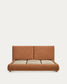 Letto Elerio in ciniglia rosso ramato chiaro per materasso da 180 x 200 cm