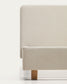 Letto Selven in ciniglia beige per materasso da 150 x 200 cm