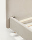 Letto Selven in ciniglia beige per materasso da 150 x 200 cm