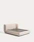 Letto sfoderabile con letto contenitore Nerla in ciniglia beige per materasso da 160 x 200 cm