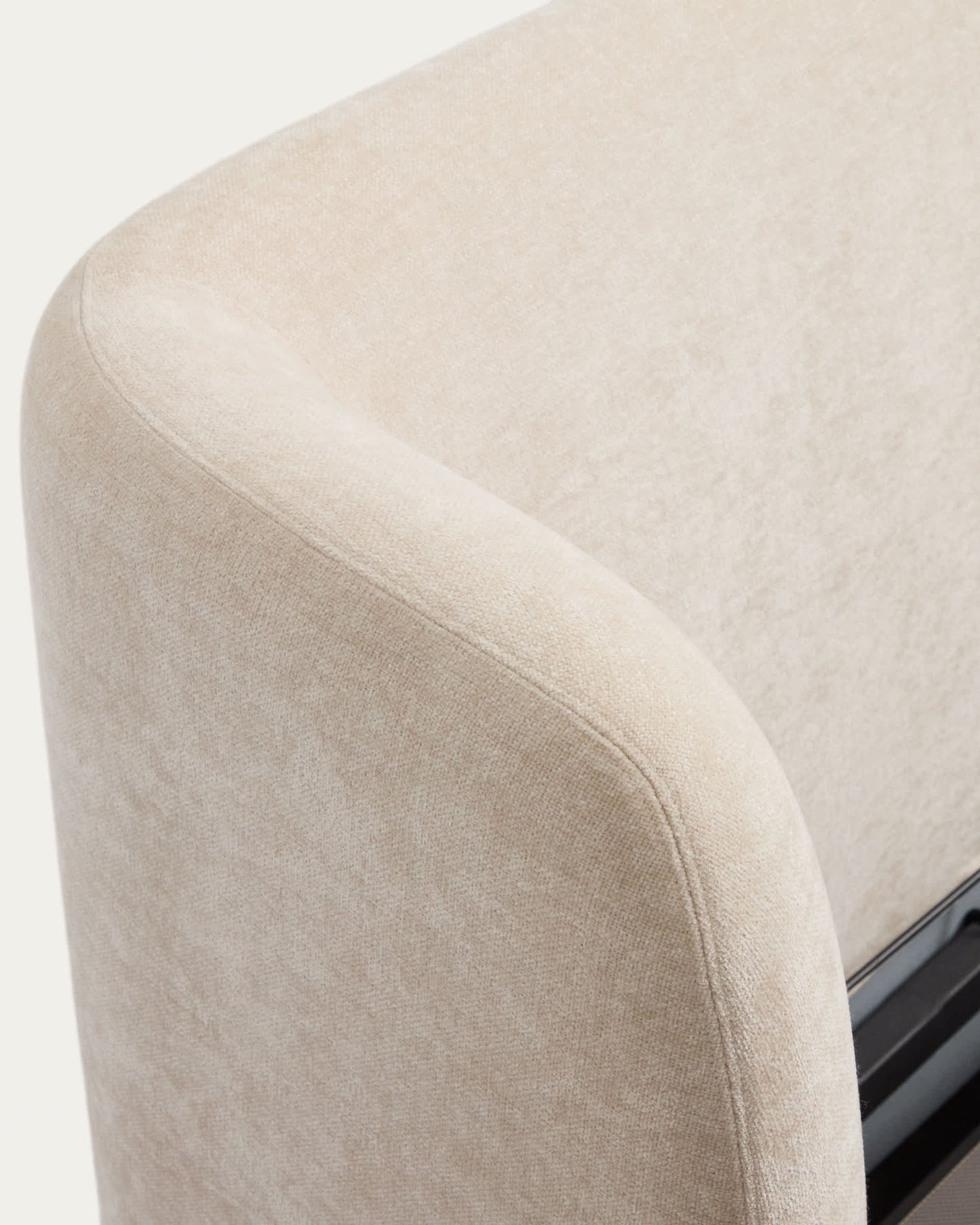 Letto sfoderabile con contenitore Nerla in ciniglia beige per materasso 180 x 200 cm