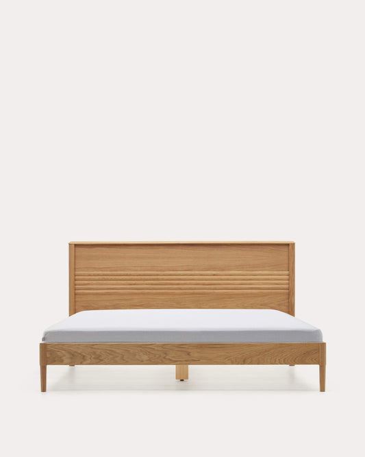 Letto Lenon in legno e rovere impiallacciato per materasso 160 x 200 cm FSC MIX Credit