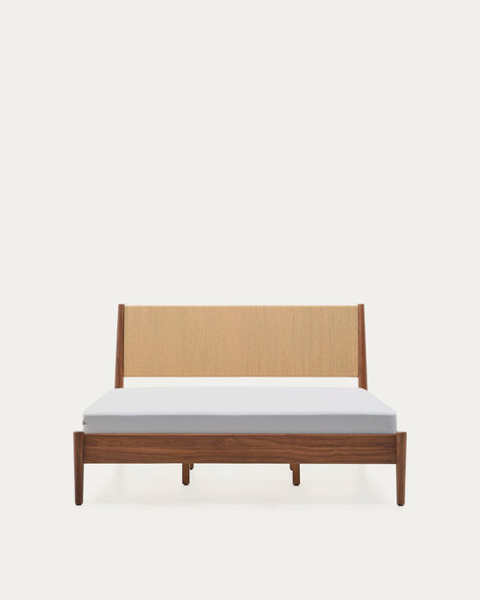 Letto Elan impiallacciatura e legno massiccio di noce corda materasso 160x200cm FSC Mix Credit
