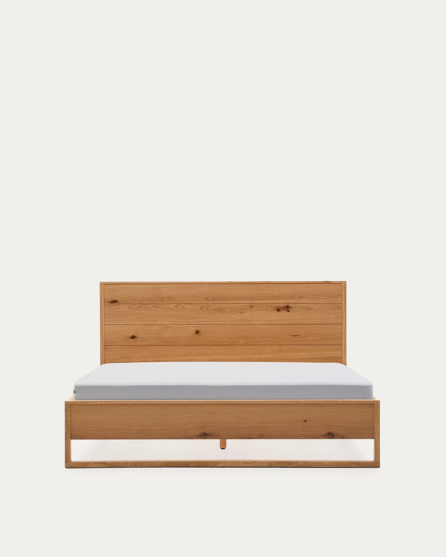 Letto Alguema con impiallacciatura in rovere e finitura naturale per materasso 160 x 200 cm