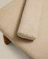 Chaise-longue Topaz in ciniglia beige e legno massello di frassino finitura naturale 200cm FSC 100%