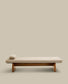Chaise-longue Topaz in ciniglia beige e legno massello di frassino finitura naturale 200cm FSC 100%