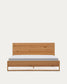 Letto Alguema con impiallacciatura in rovere e finitura naturale per materasso 180 x 200 cm