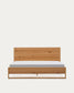 Letto Alguema con impiallacciatura in rovere e finitura naturale per materasso 180 x 200 cm