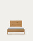 Letto Alguema con impiallacciatura in rovere e finitura naturale per materasso 90 x 190 cm