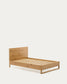 Letto Alguema con impiallacciatura in rovere e finitura naturale per materasso 90 x 190 cm