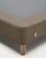 Base sfoderabile Ofelia marrone con gambe in legno massiccio di faggio per materasso da 160 x 200 cm