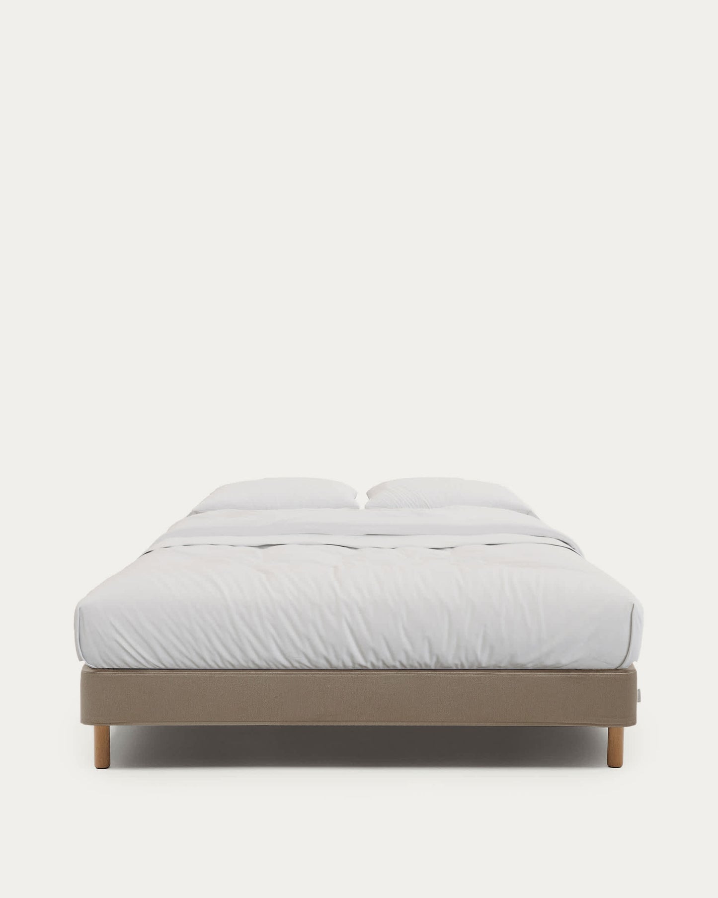 Base sfoderabile Ofelia marrone con gambe in legno massiccio di faggio per materasso da 160 x 200 cm