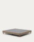 Base sfoderabile Ofelia marrone con gambe in legno massiccio di faggio per materasso da 160 x 200 cm