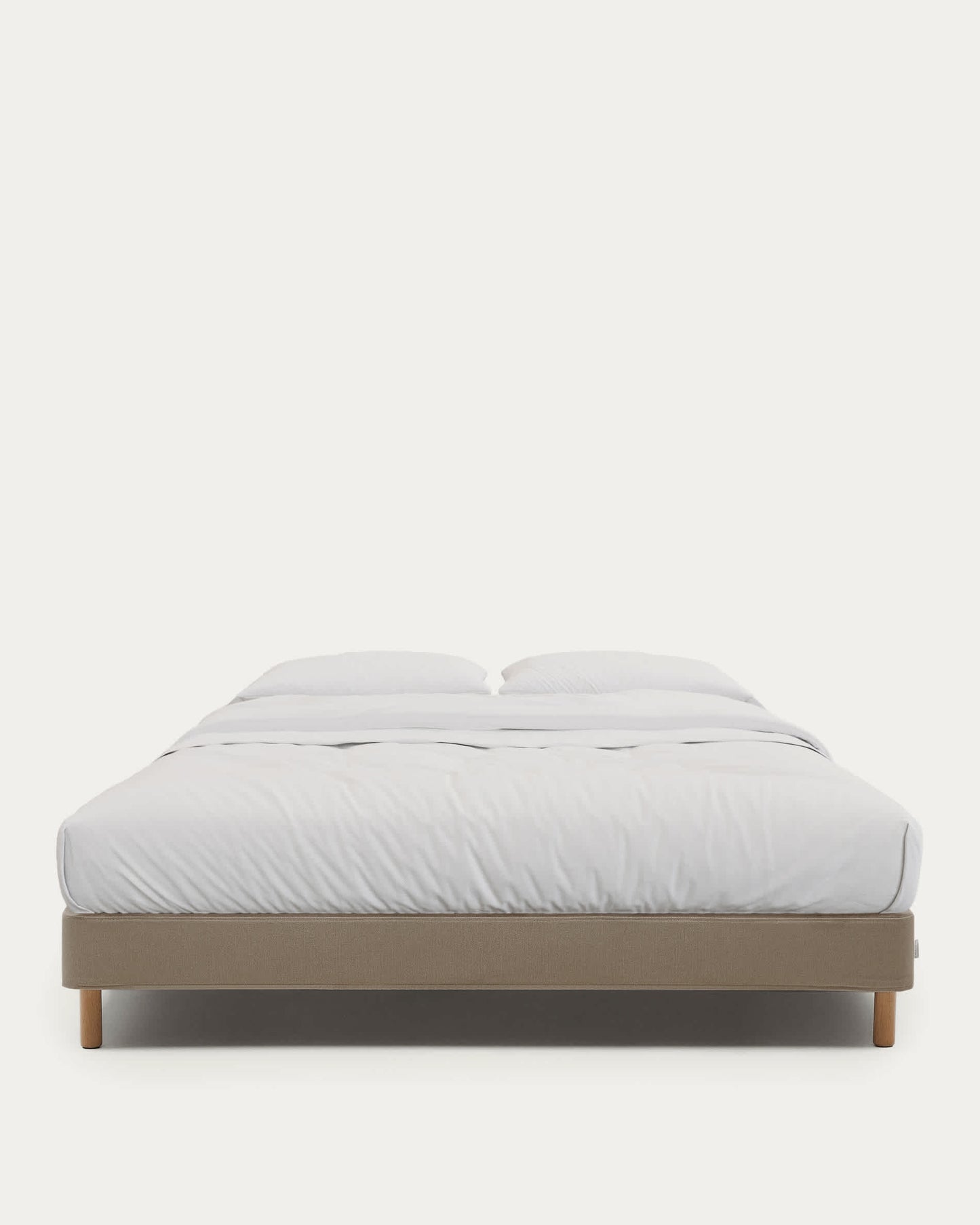Base sfoderabile Ofelia marrone con gambe in legno massiccio di faggio per materasso da 180 x 200 cm