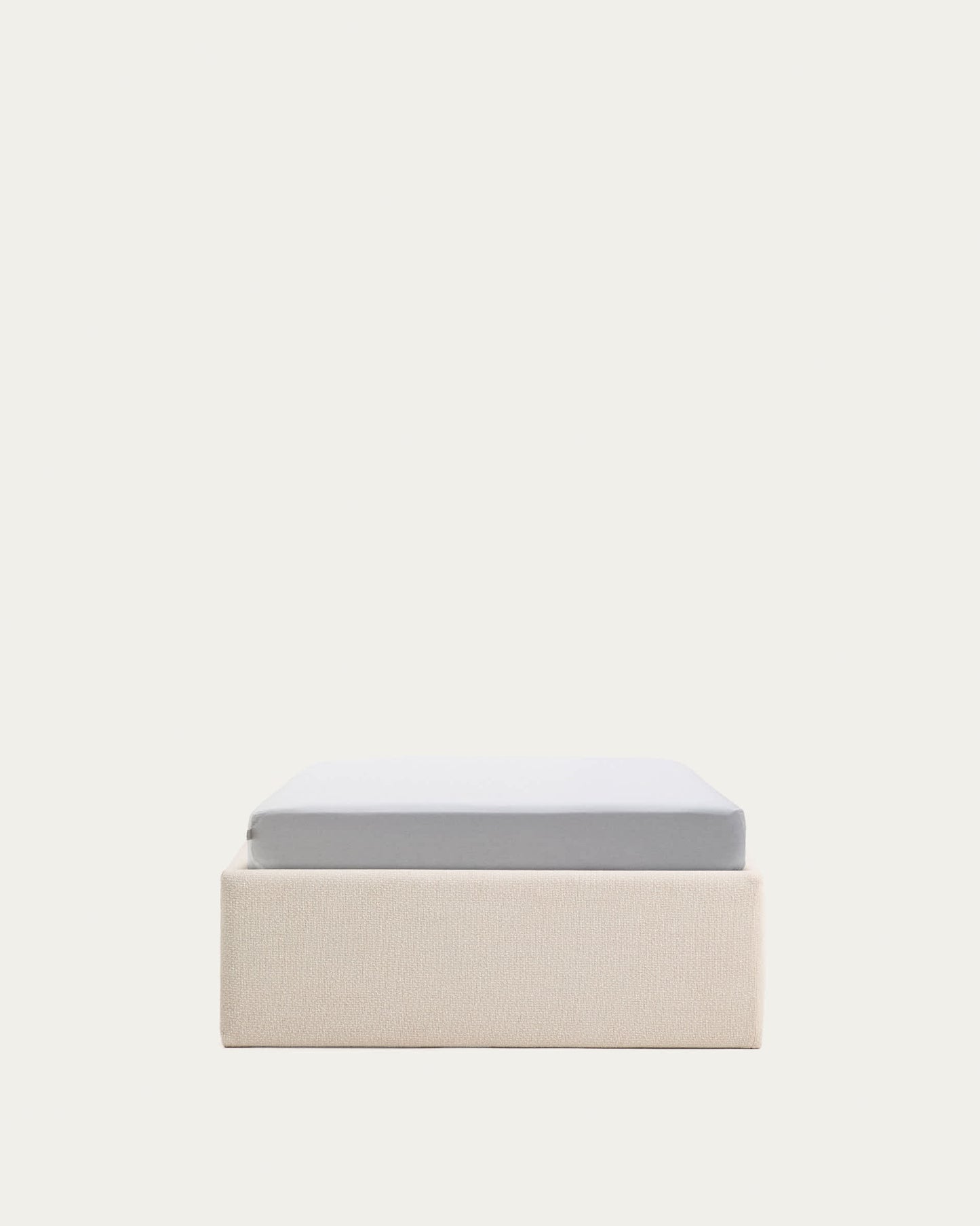 Letto contenitore sfoderabile Nelzi in ciniglia écru per materasso da 90 x 200 cm FSC 100%