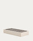 Letto contenitore sfoderabile Nelzi in ciniglia écru per materasso da 90 x 200 cm FSC 100%