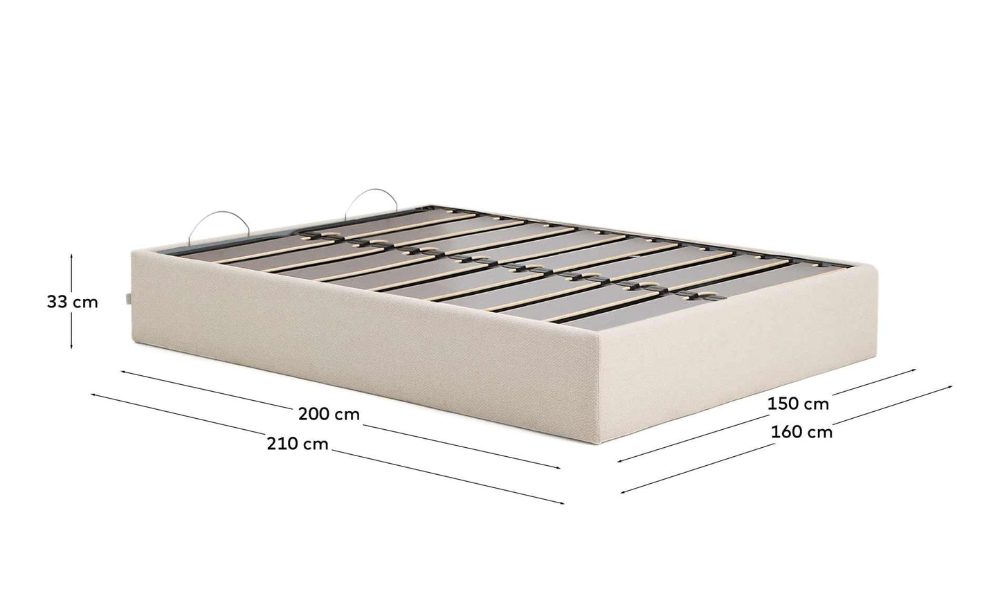 Letto contenitore sfoderabile Nelzi in ciniglia écru