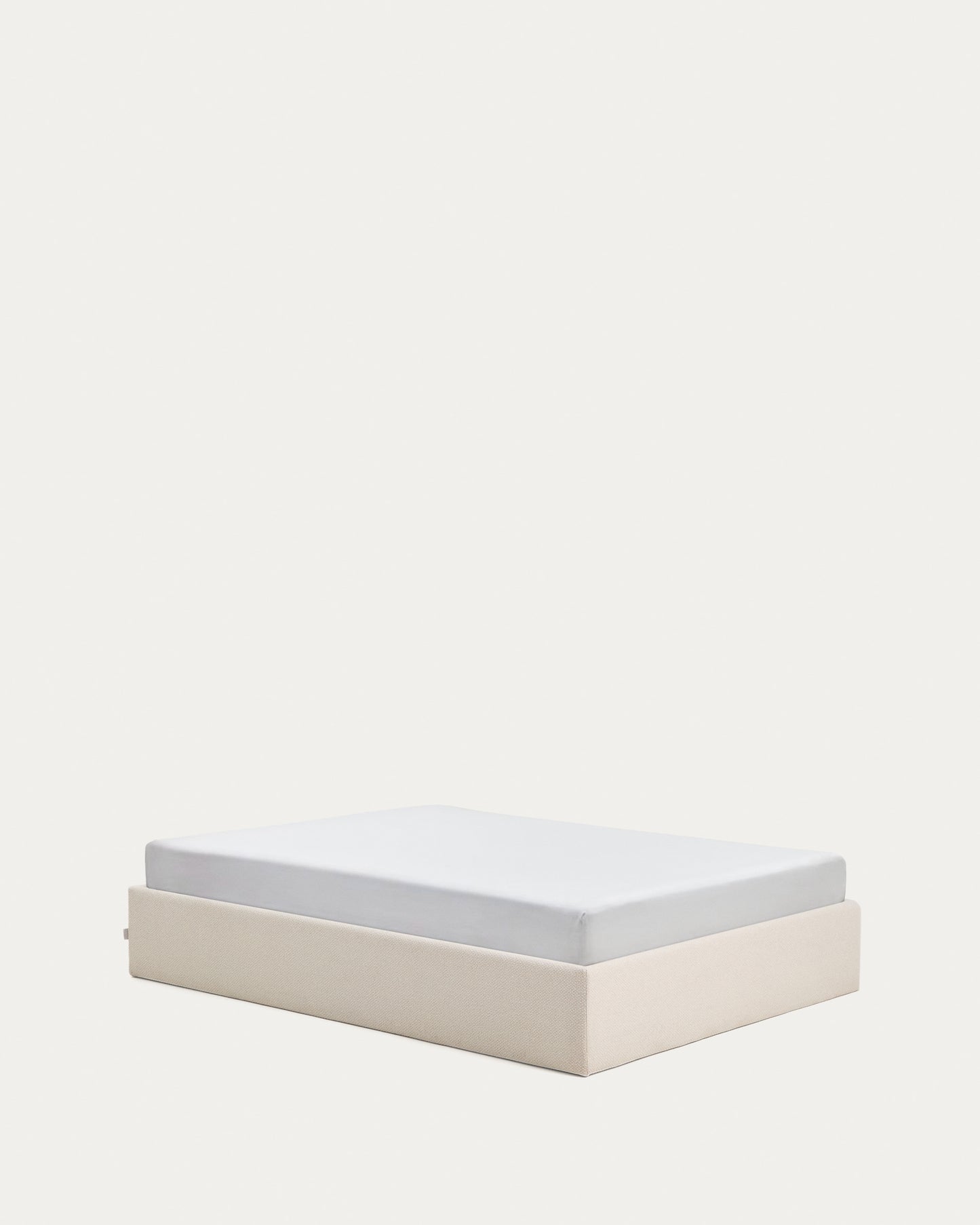 Letto contenitore sfoderabile Nelzi in ciniglia écru