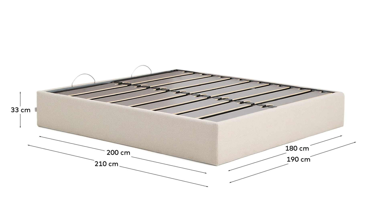 Letto contenitore sfoderabile Nelzi in ciniglia écru
